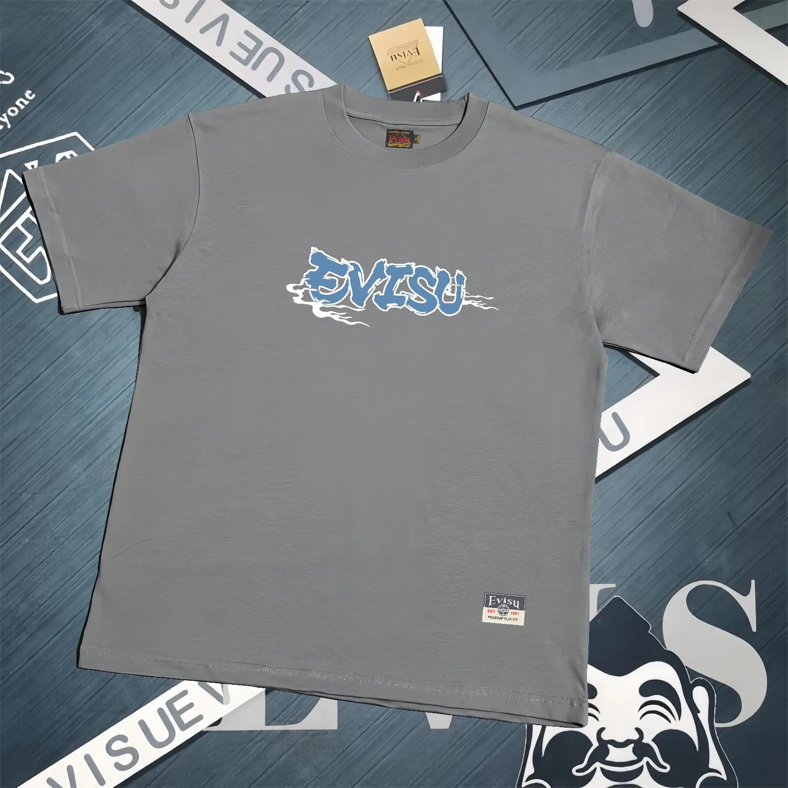 Evisu 2025New Arrival T ⚠ Quality⚠ Same Style T 。 ，Black S-XXL，White S-XXL，Gray M-XXL，Red S-XXL， Red M-XXL